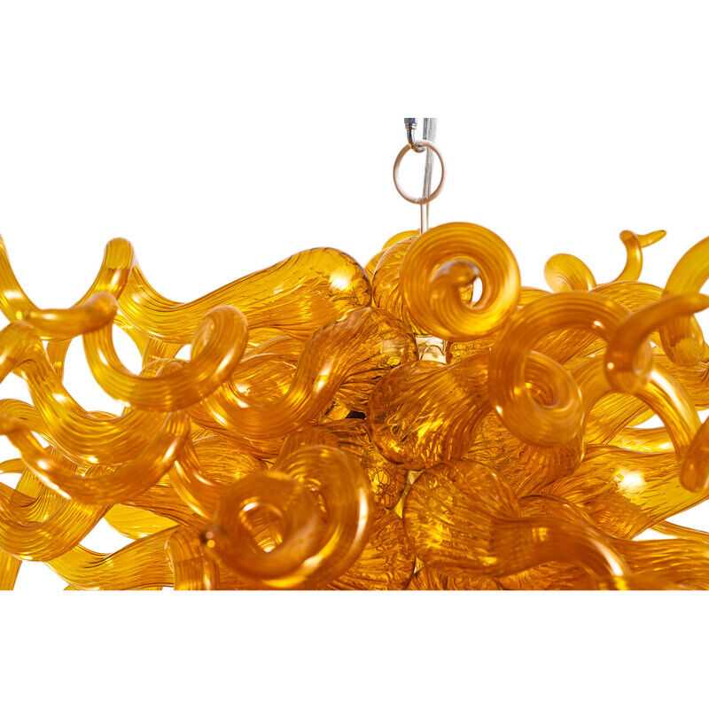 Orange Hand Blown Glass Chandelier Decoration Living Room Hanging Lustre Light