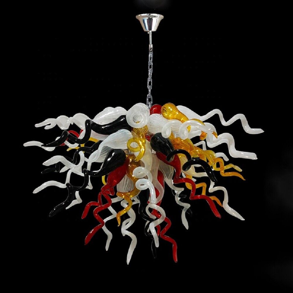 White Multicolor Chandelier Hand Blown Glass LED Lights Creative Room Home Lamps