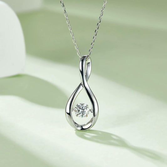 0.5Ct Moissanite Infinity Necklace Pendant D Color 925 Sterling Silver For Women