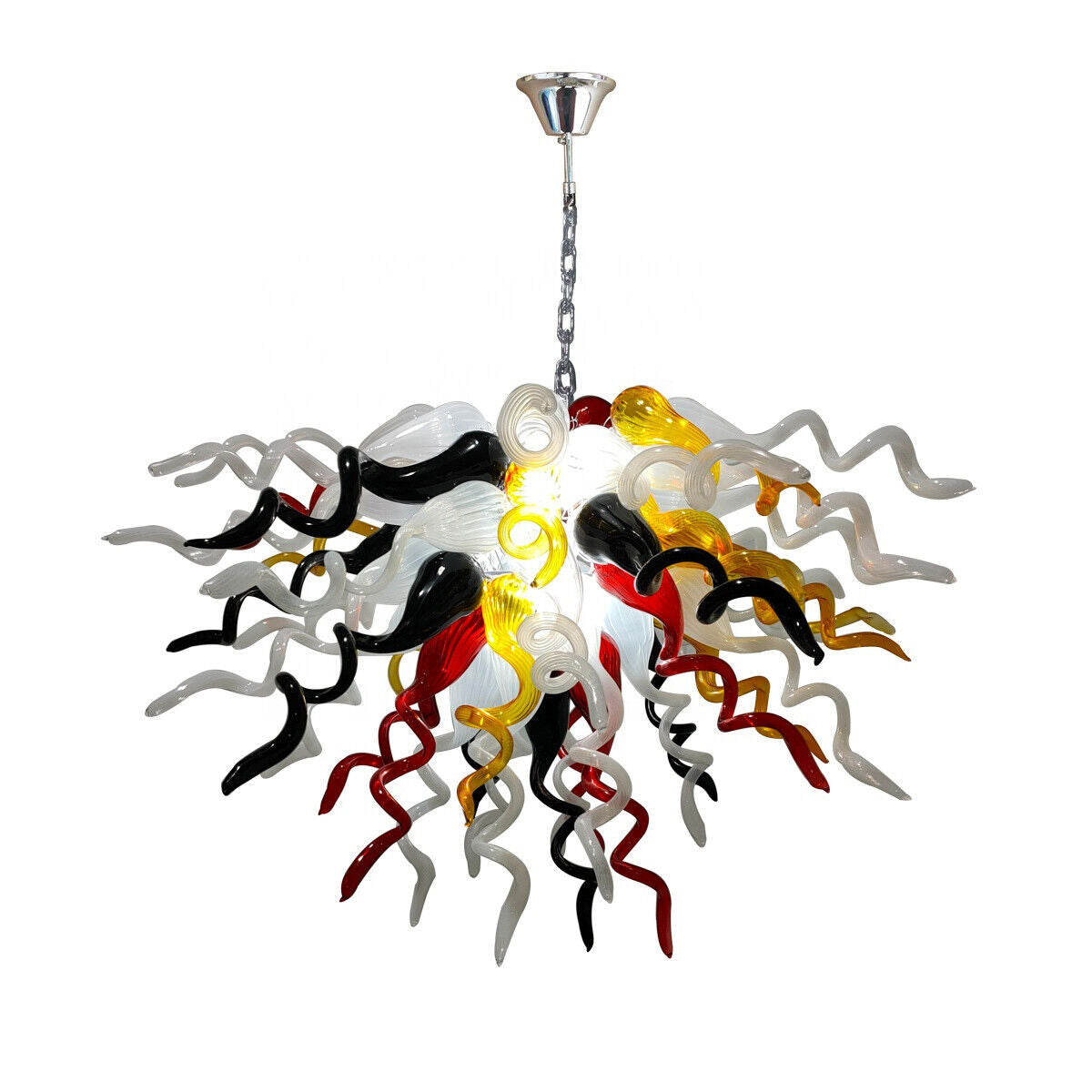 White Multicolor Chandelier Hand Blown Glass LED Lights Creative Room Home Lamps