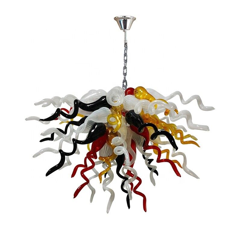 White Multicolor Chandelier Hand Blown Glass LED Lights Creative Room Home Lamps