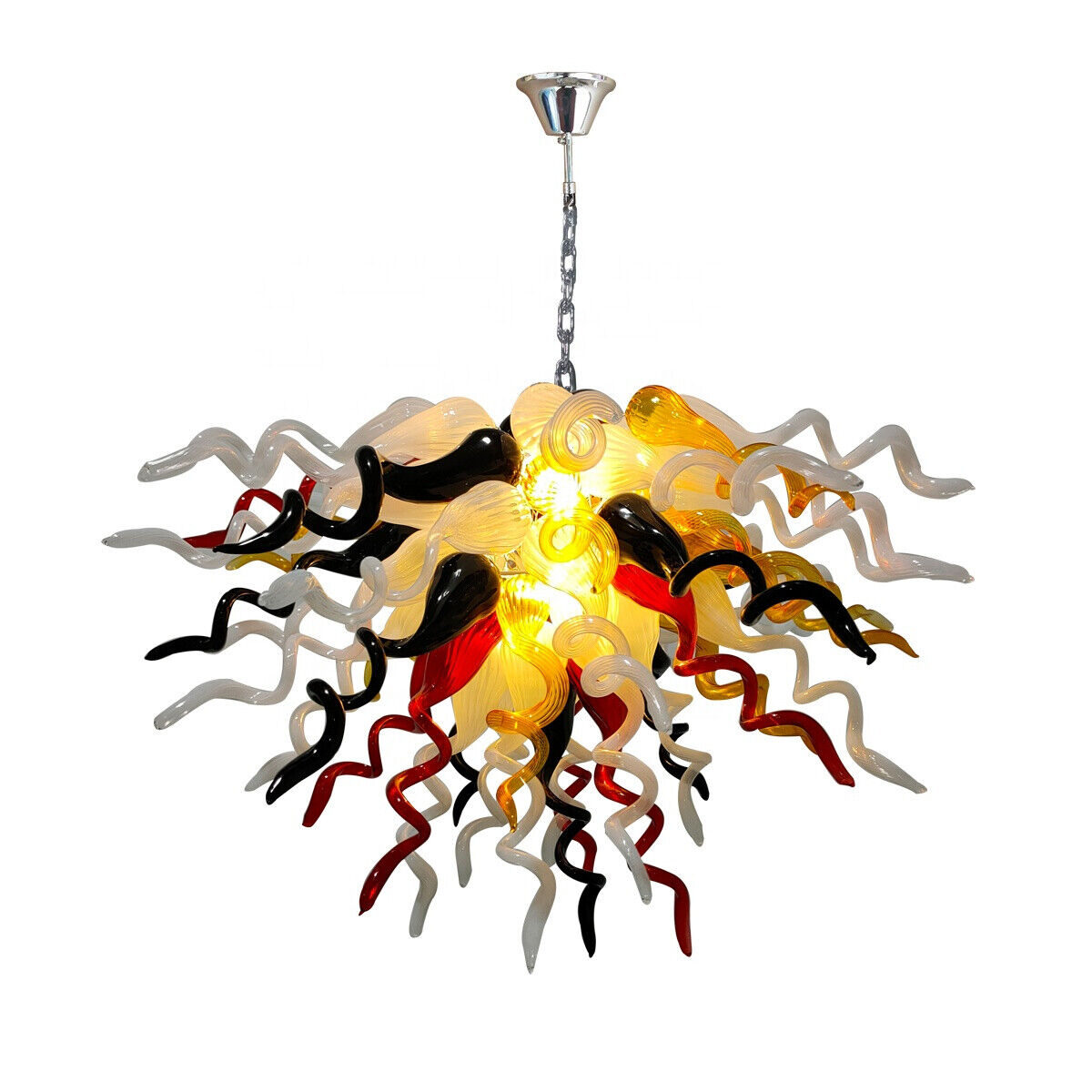 White Multicolor Chandelier Hand Blown Glass LED Lights Creative Room Home Lamps