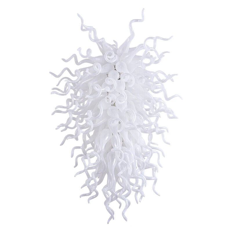 White Color Hand Blown Glass Chandelier Decoration Living Room Lighting Fixture