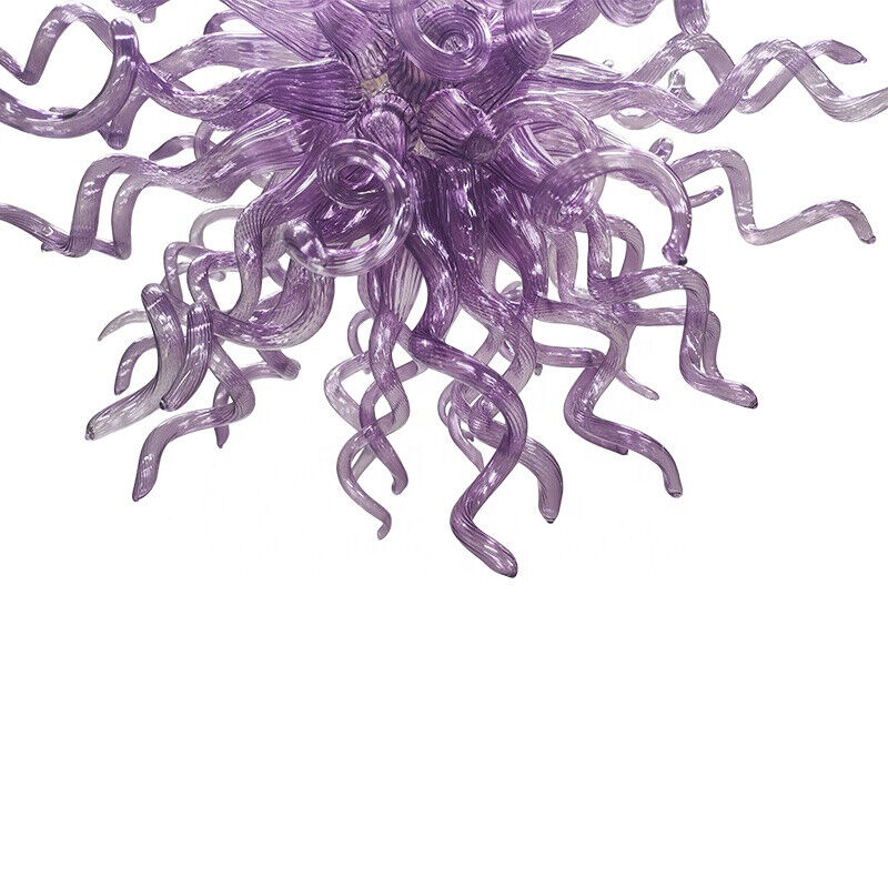 Purple Chandelier Hand Blown Glass Chandelier Decoration For Living Room Light